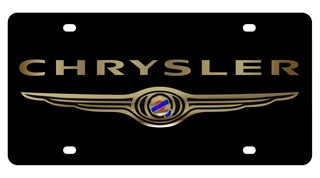 Chrysler Lazer-Tag License Plate Gold Font