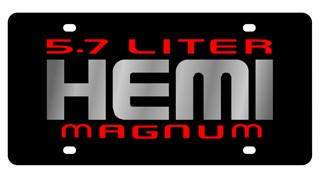 Dodge 5.7 Liter HEMI Magnum License Plate - Lazer Style