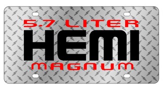 Dodge 5.7 Liter HEMI Magnum License Plate - Lazer Style