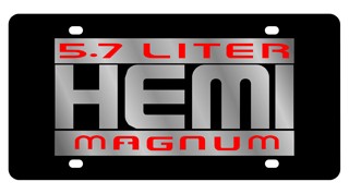 Dodge 5.7 Liter HEMI Magnum Lazer-Tag License Plate 