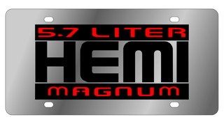 Dodge 5.7 Liter HEMI Magnum License Plate - Lazer Style