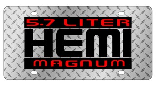 Dodge 5.7 Liter HEMI Magnum License Plate - Lazer Style