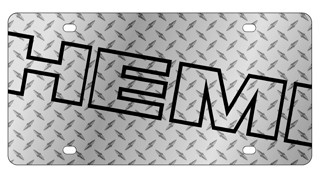 Dodge HEMI outline License Plate - Stamp Series - Lazer Style