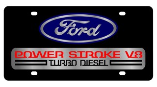 Ford Power Stroke V8 Lazer-Tag License Plate