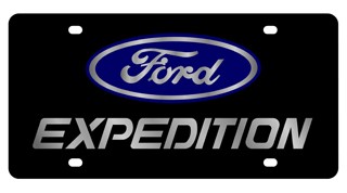 Ford Expedition Carbon Steel License Plate Silver Font