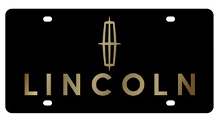 Lincoln Lazer-Tag License Plate Gold Logo