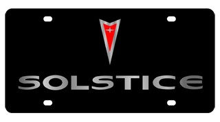 Pontiac Solstice Lazer-Tag License Plate Silver Logo
