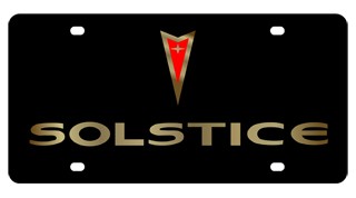 Pontiac Solstice Lazer-Tag License Plate Gold Logo