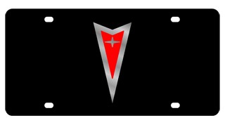 Pontiac Silver Logo Lazer-Tag License Plate