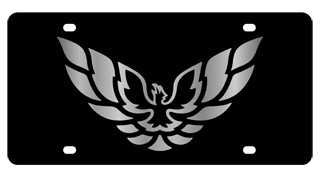 Pontiac Firebird Trans Am Lazer-Tag License Plate Silver Logo