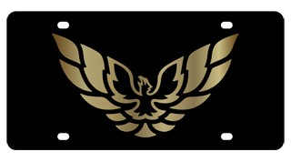 Pontiac Firebird Trans Am Lazer-Tag License Plate Gold Logo