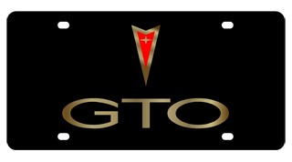 Pontiac GTO Lazer-Tag License Plate Gold Logo