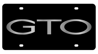 Pontiac GTO Lazer-Tag License Plate Silver Word