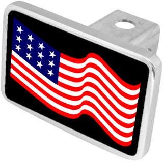USA "Waving Flag" Tailer Hitch Cover