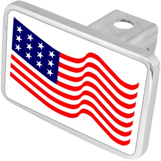 USA "Waving Flag" Tailer Hitch Cover