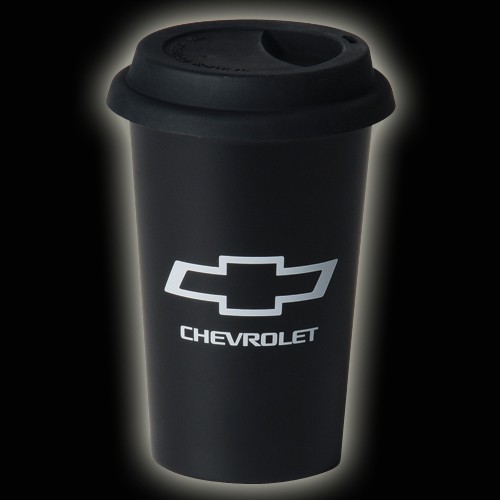 Chevy Coffee Mug Tumbler with Chevy Bowtie