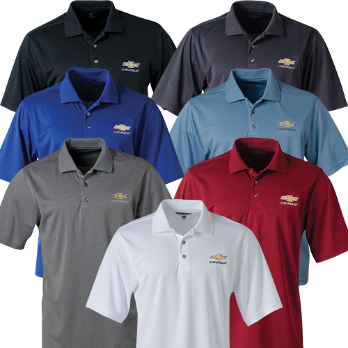 Chevrolet Textured Moisture Wicking Polo with Gold Bowtie