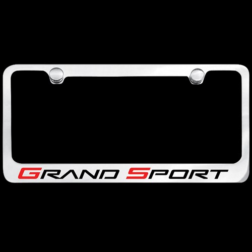 Corvette Grand Sport License Plate Frame - Chrome