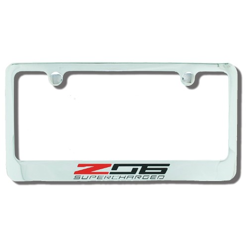 Z06 Corvette license Plate Frame - Chrome