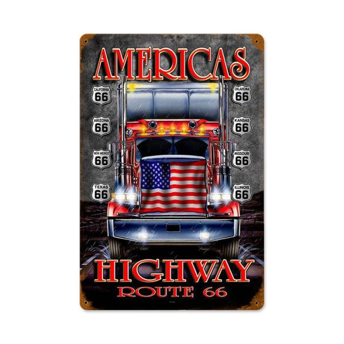 Truckers Highway Route 66 Vintage Sign