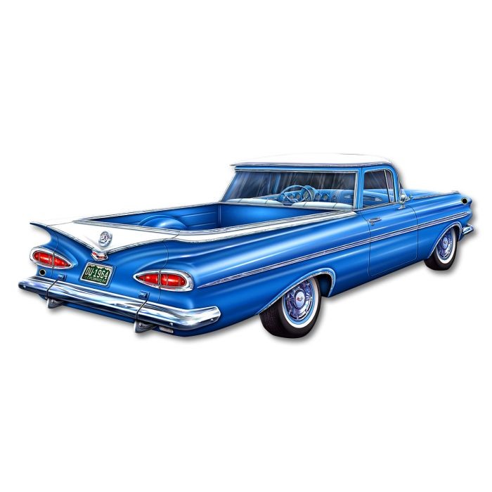 1059 El Camino Cut Out Vintage Metal Sign 18 x 8