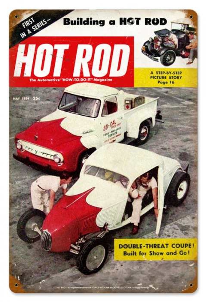 Hot Rod Magazine May 1954 Vintage Sign