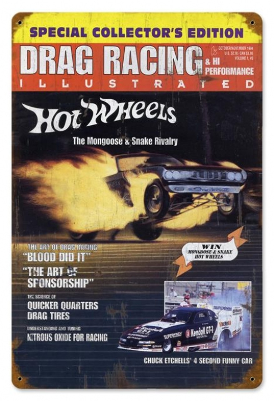 Drag Racing Cover Vintage Metal Sign