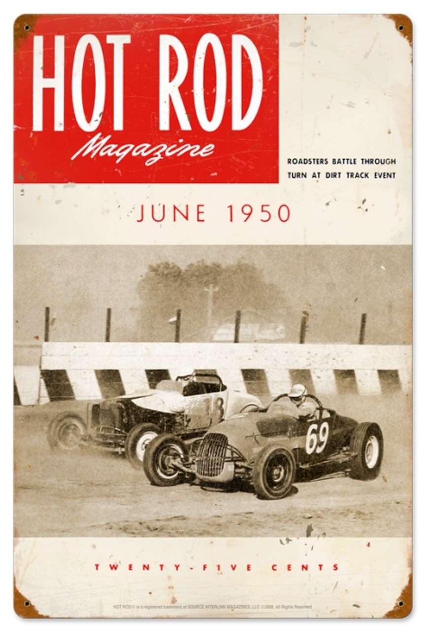 Track Roadsters Vintage Sign by Hot Rod Magazine