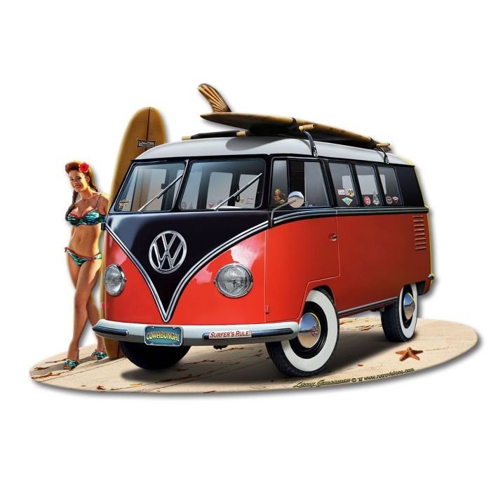 Huntington Beach VW Metal Sign 18 x 15 