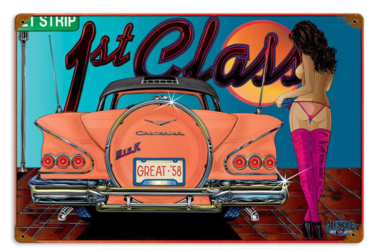 1st Class Chevrolet Vintage Sign