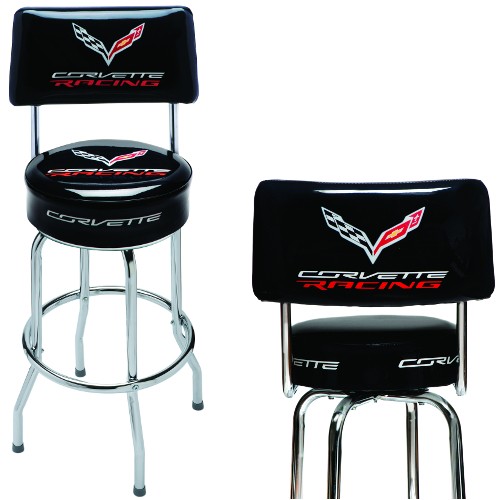 C7 Corvette Racing EZ-Comfort Pub Stool with Back