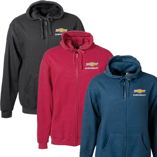 Chevrolet Zip Hoodie with Gold Bowtie