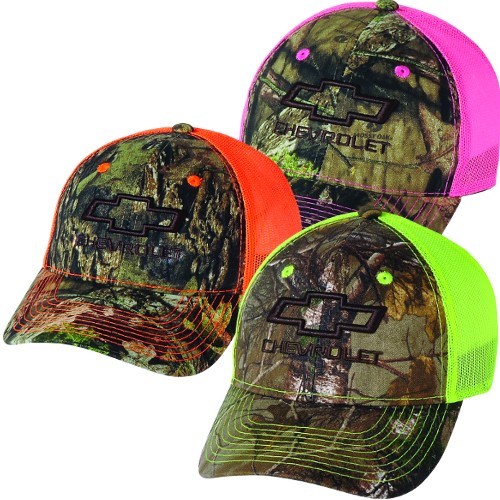 Chevrolet Neon Camo Meshback Hat with Bowtie