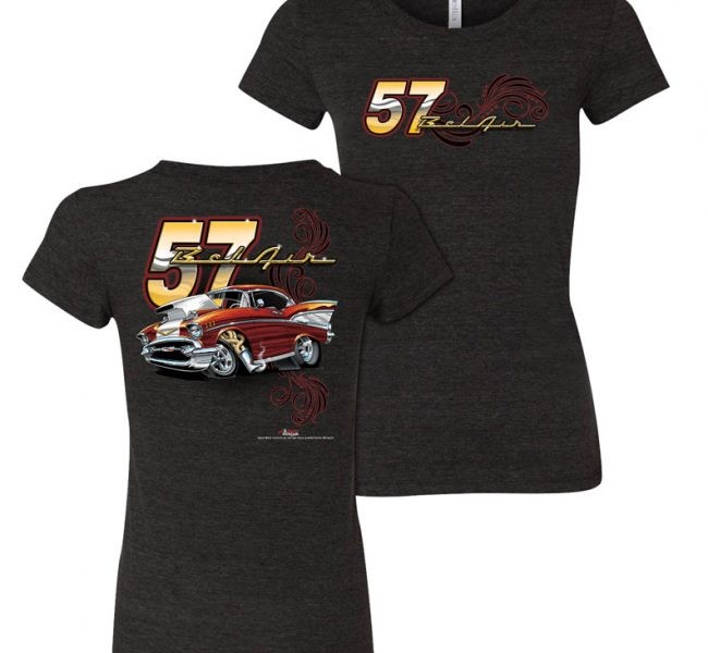 Ladies 57 Chevy Bel Air Tooned Up T Shirt