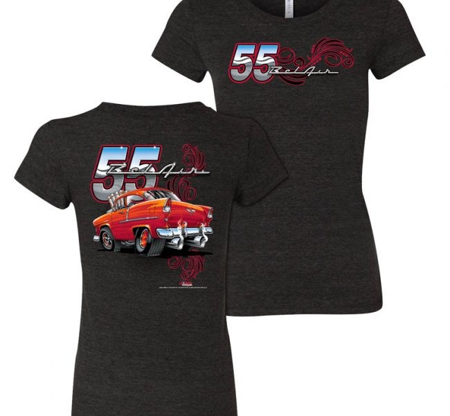 Ladies 55 Chevy Bel Air Tooned Up T Shirt