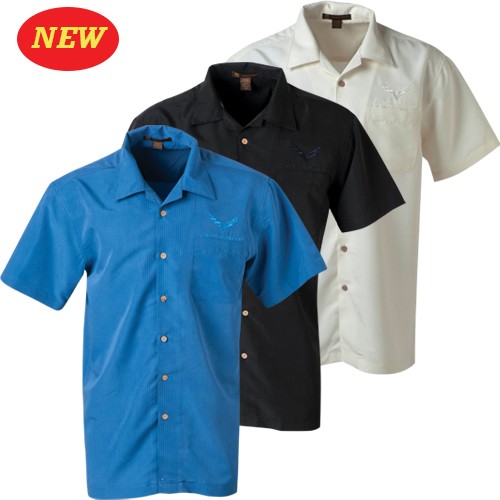 C7 Corvette Stingray Barbados Textured Camp Shirt by Harriton