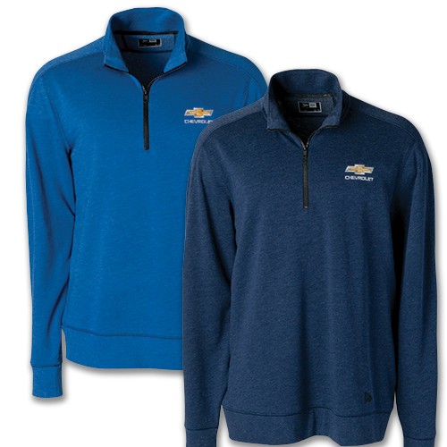 Chevrolet Tri-Blend Fleece 1/4 Zip Pullover with Gold Bowtie