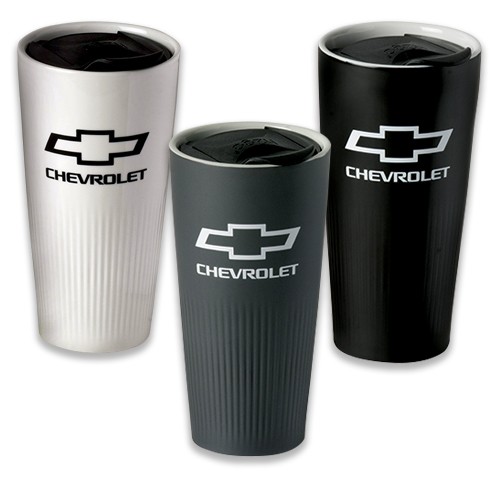 Chevrolet Porcelain Tumbler with Bowtie