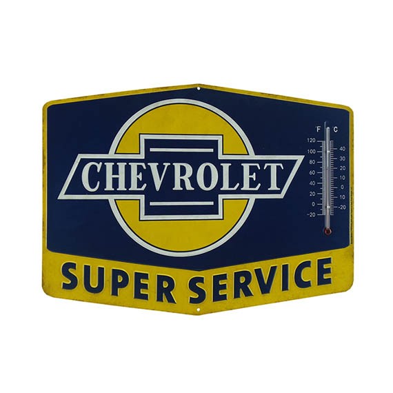 Chevy Super Service Thermometer Sign