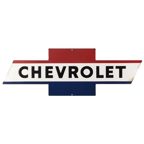 Chevrolet Die Cut Emobssed Tin Sign