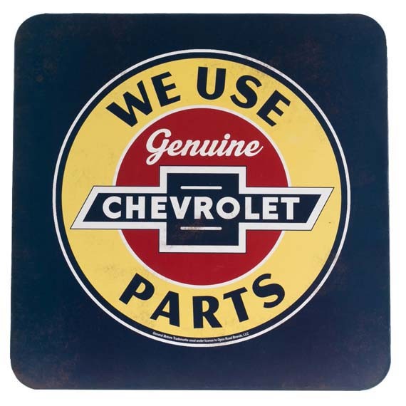 Chevrolet Parts Die Cut Metal Cabinet with Bowtie