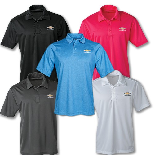Men's Chevrolet Silk Touch Polo with Gold Bowtie