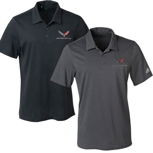 Men's C7 Corvette Adidas Cotton Hand Polo Shirt