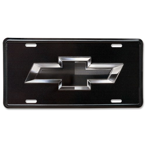 Chevy Black Bowtie License Plate