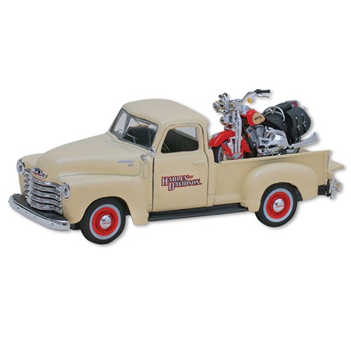 1950 Chevy 3100 Pickup w/ Harley 1:24th Diecast