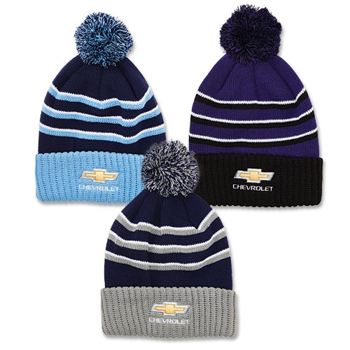 Chevrolet Gold Bowtie Beanie with Pom