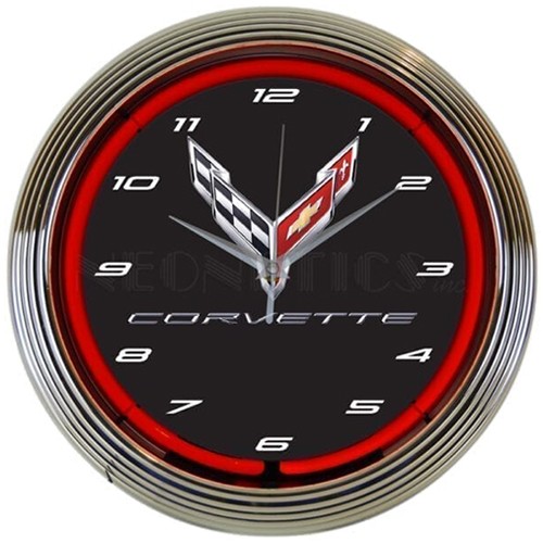 C8 Corvette Neon 15" Wall Clock