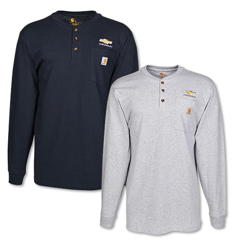 Chevrolet Carhartt Long Sleeve Henley with Gold Bowtie
