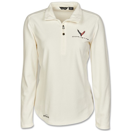 Ladies C8 Corvette Microfleece 1/2 Zip Pullover