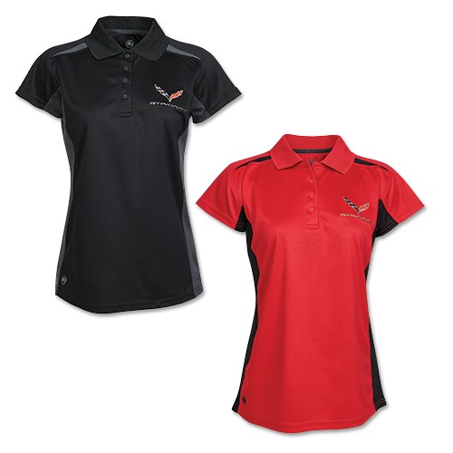 Ladies C7 Corvette Match Tech Polo 